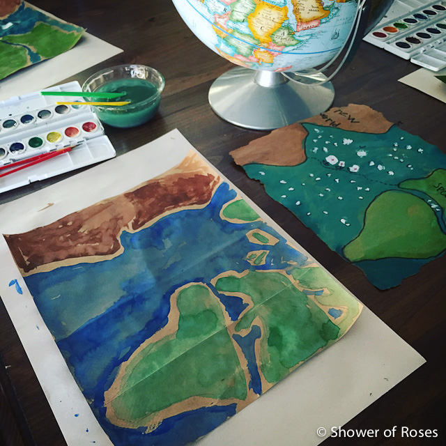Columbus Day Craft :: New World Map - Shower of Roses Blog